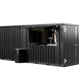 Afneembare buitenbar 8 x 2 meter – Kleur Zwart / 1 luifel – 26 FT