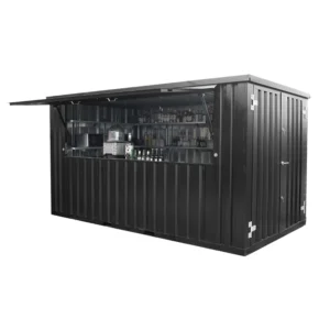 Zerlegbarer Barcontainer 4×2 Meter XL Schwarz RAL 9005-Neu